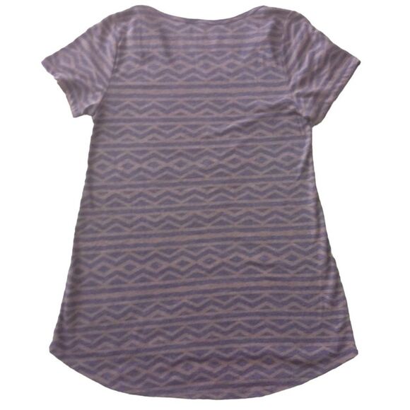 LULAROE women's x-small brown & blue hi low tribal printed t-shirt - Picture 4 of 6